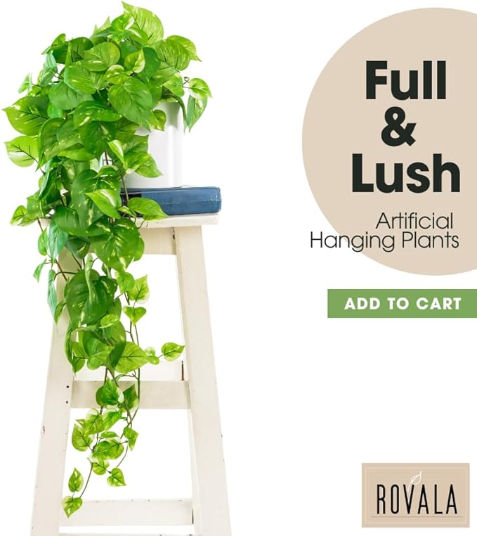 ROVALA Silk Plants for Home Decor Indoor in Pot Realistic Artificial Plants - Image 2