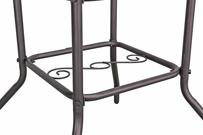 Garden Elements Outdoor Patio Furniture, Round Dining Table, Steel Base and Rim - Image 5