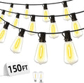 Outdoor Patio String Lights 150ft: ST38 LED Shatterproof Bulbs 3 Modes Button by Vozuji