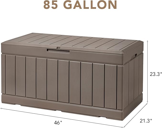 Devoko 85 Gallon Deck Box Lockable Resin Outdoor Storage Box waterproof Outdoor - Image 7