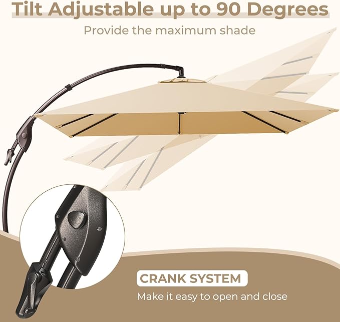 Grand patio Sunbrella 10x10 FT Cantilever Umbrella - Image 5