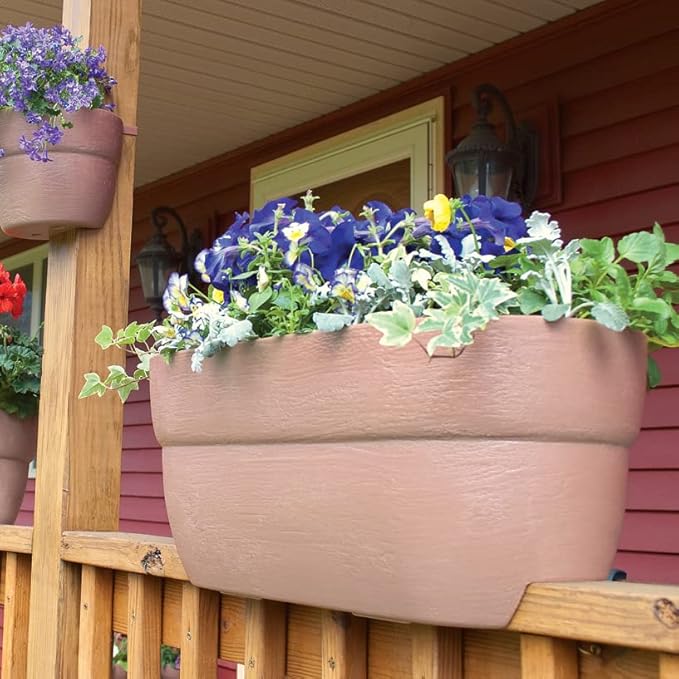 Bloomers Railing Planter with Drainage Holes- 24” W- Sage Green - Image 4