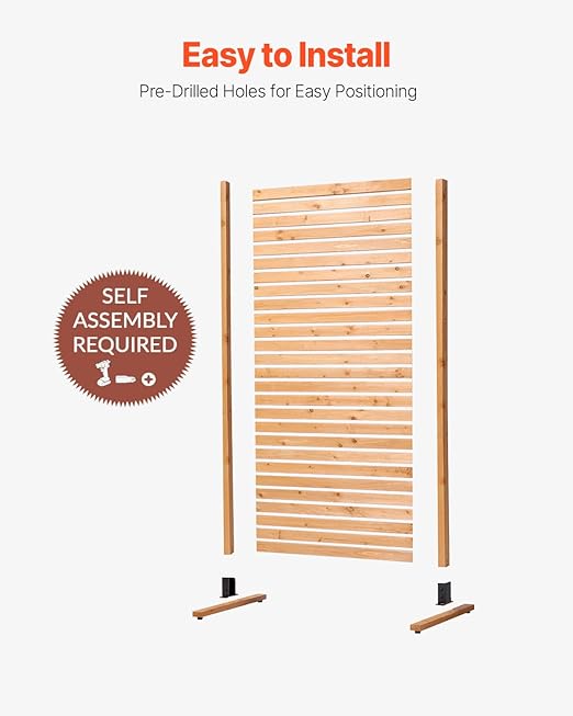 VEVOR Wooden Privacy Screen, Freestanding Wood Privacy Panel - Image 6