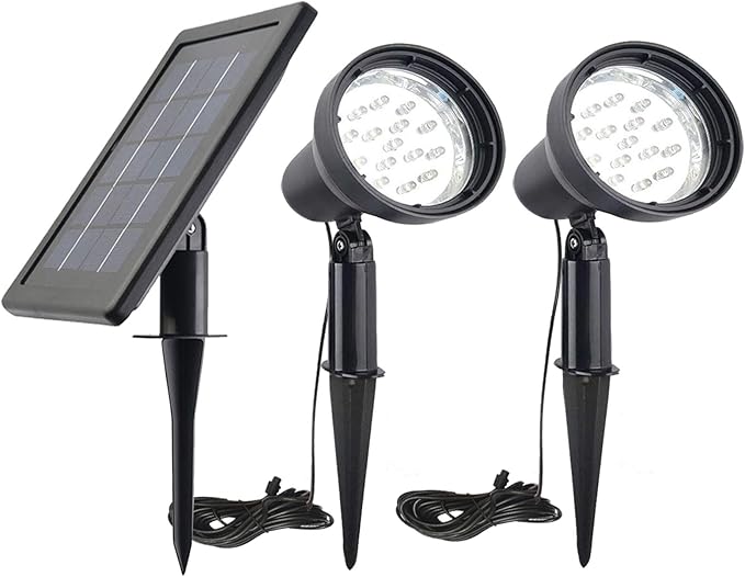 SUNLONG Solar Powered Spot Lights Outdoor Waterproof 2 in 1 Bright Solar by MakeYournightBrightandWarm