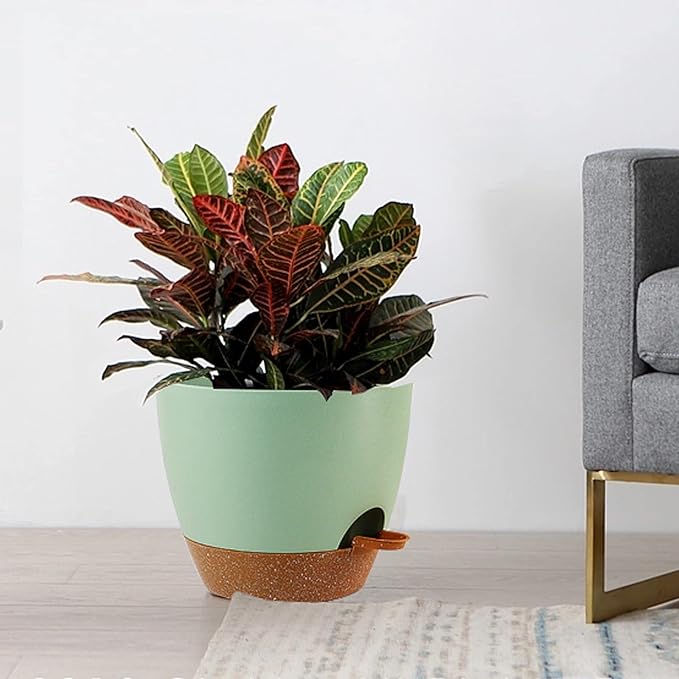 Large Self Watering Pots, 12/10/9 Plastic Planters - Image 7
