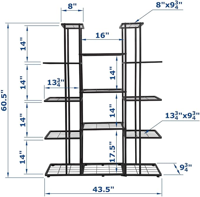 MTB Garden 5 Tier 14 Potted Metal Large Plant Stand - Image 4