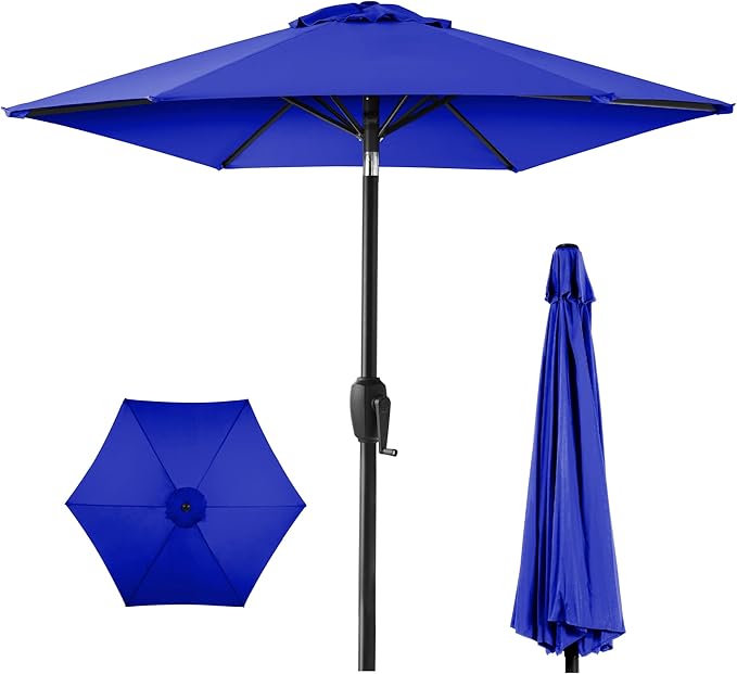 Best Choice Products 7.5ft Heavy-Duty Round Outdoor Market Table Patio Umbrella by BestChoiceProducts