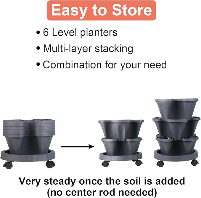DUNCHATY Stackable Planter, Vertical Garden Planter - Image 6