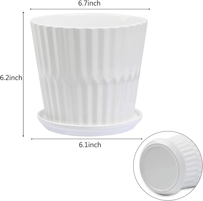 Plant Pots - 6.7 Inch Cylinder Ceramic Planters - Image 2