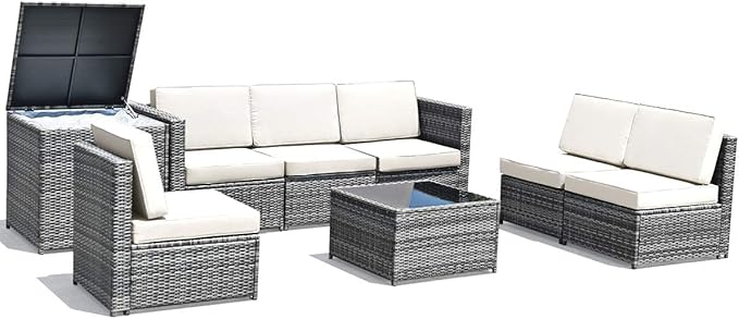 Tangkula 8 Pieces Wicker Patio Furniture Set - Image 9