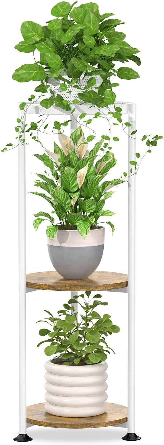 iDavosic.ly 3 Tier Corner Plant Stand Indoor, 34 Inch Tall Vertical Metal by iDavosicly