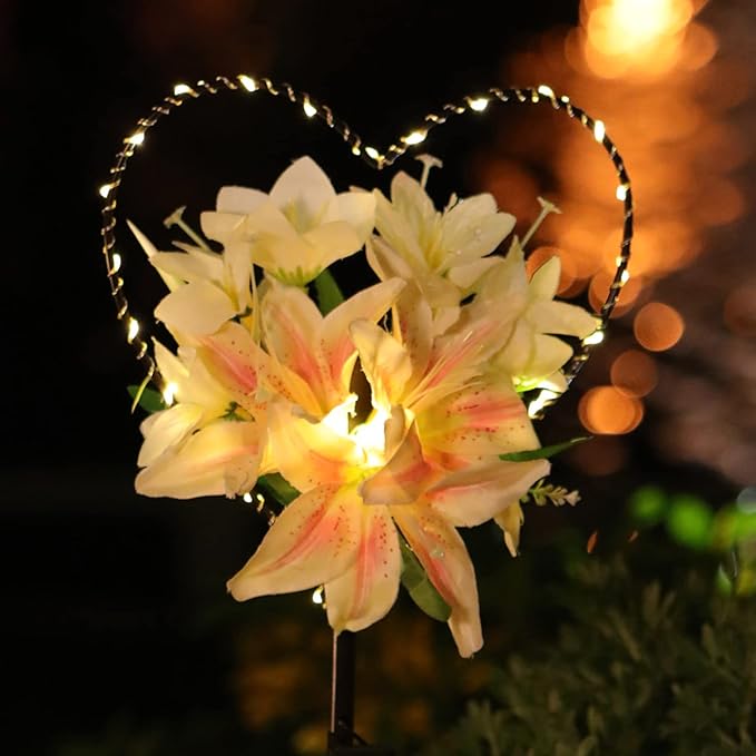 Starryfill Garden Solar Lights Outdoor Heart-Shaped by Starryfill