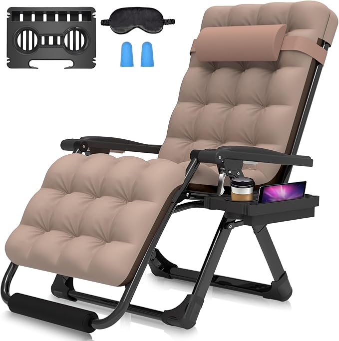 Suteck Oversized Zero Gravity Chair, 29In XL Lounge Chair w/Removable by Suteck
