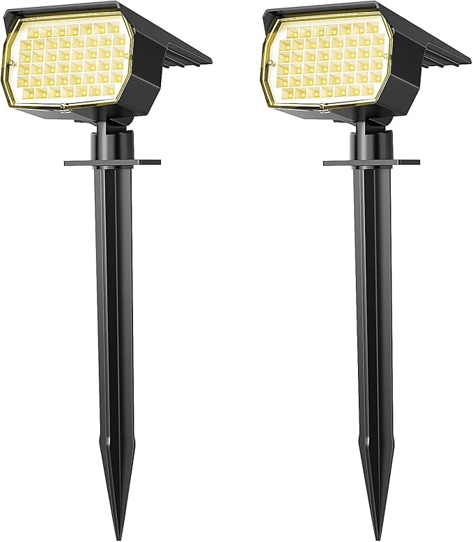 Solar Spot Lights Outdoor Waterproof IP65, 2 Pack Landscape Spotlights by WENATY