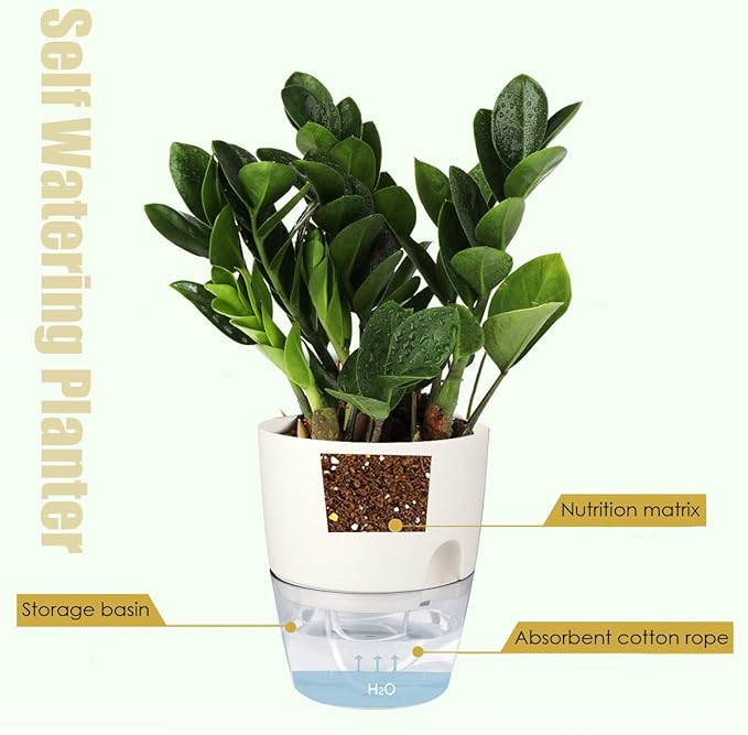 Vanavazon 6 Inch Self Watering Planter Pots - Image 2