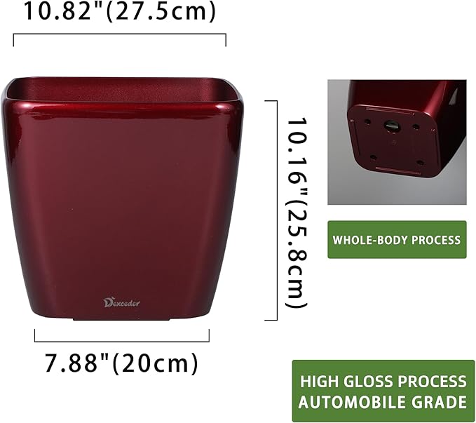 Dexceder 11x10 Self Watering Planter Indoor Outdoor, Inner Mat Design, - Image 3