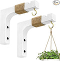 2 Pack Plant Hanger Hooks for Indoor Hanging Plants, Farmhouse Wooden Hanging by Musicisontheway--Micovay