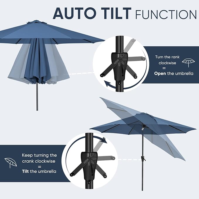 Tempera Patio Market Outdoor Table Umbrella - Image 2
