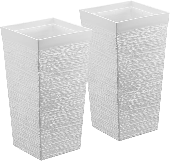 VEVOR Set of 2 Tall Planters for Outdoor Plants 23 inch, Modern Planters for - Image 9