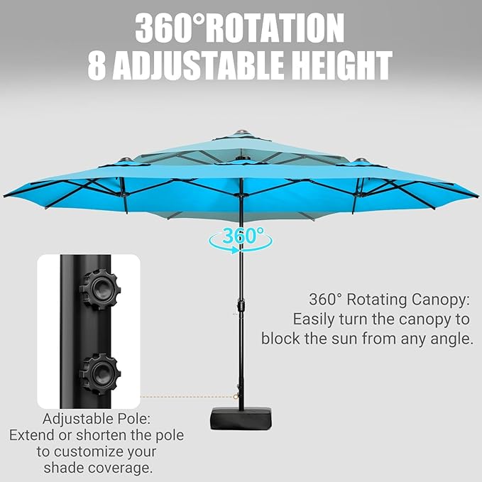 LEVELEVE 14FT Double-Sided Patio Umbrella - Image 4