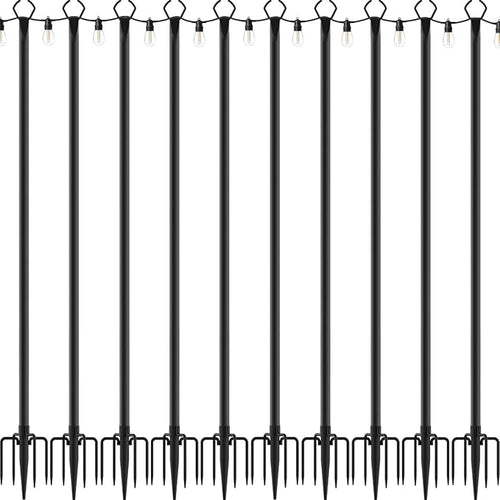 10 Pack String Light Poles, 10 Ft Light Poles by Mutovlin