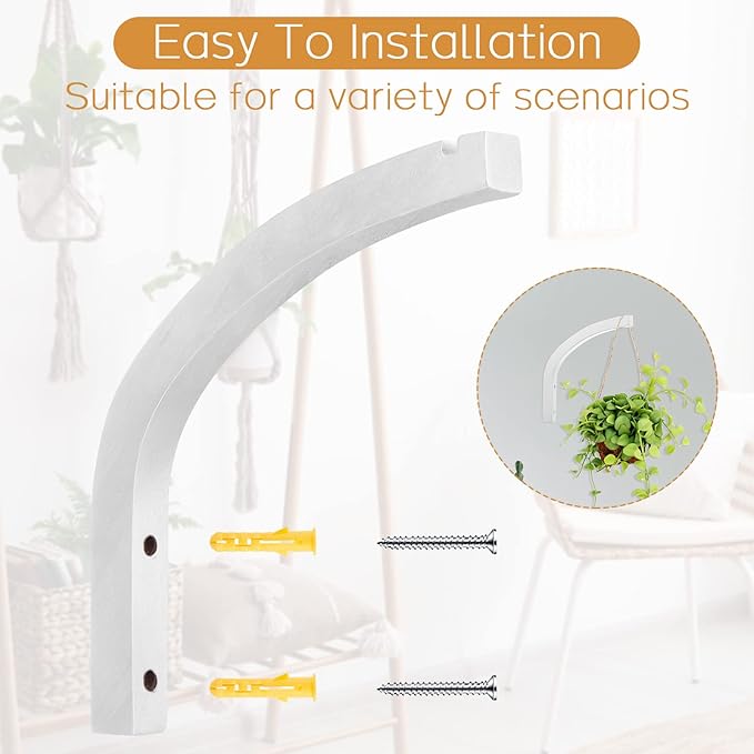 Juexica 4 Pcs Plant Hanger Wooden, 8 Inch Hanging Plant Hooks - Image 4