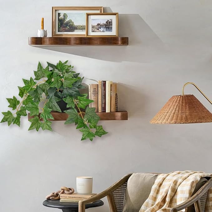 17.7" Artificial Plants Indoor Home Decor, Fake Potted Silk Plants - Image 3