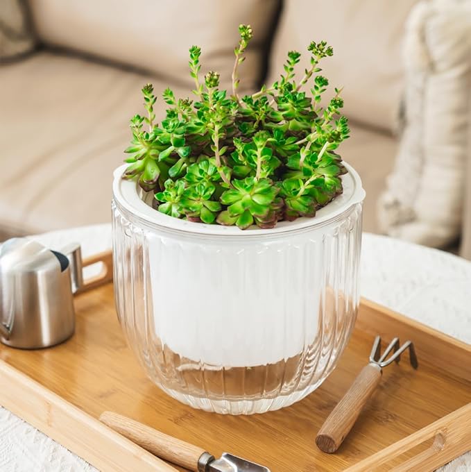 Melphoe 1 Pack Self Watering Hanging Planters Indoor Flower Pots, 8.3 Inch - Image 4