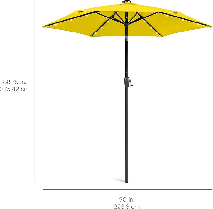 Best Choice Products 7.5ft Outdoor Solar Market Table Patio Umbrella - Image 7
