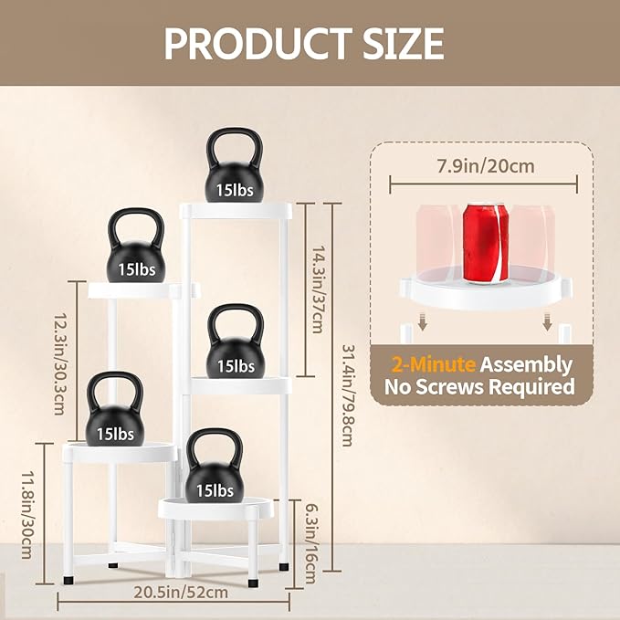 LASZOLA 5 Tiered Folding Plant Stand Indoor - Image 3