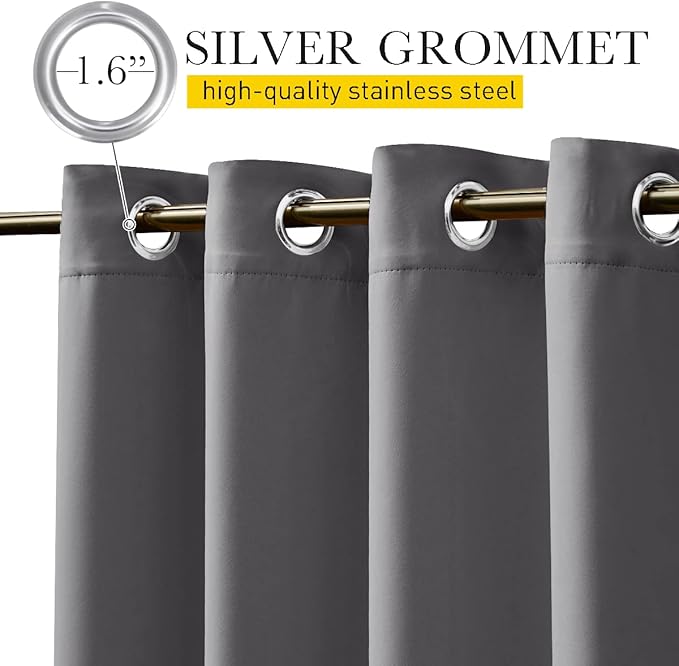 NICETOWN 2 Panels Weighted Blackout Curtains - Image 2