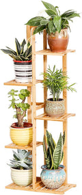 Bamboo 5 Tier 6 Potted Plant Stand Rack Multiple Flower Pot Holder Shelf Indoor by COPREE
