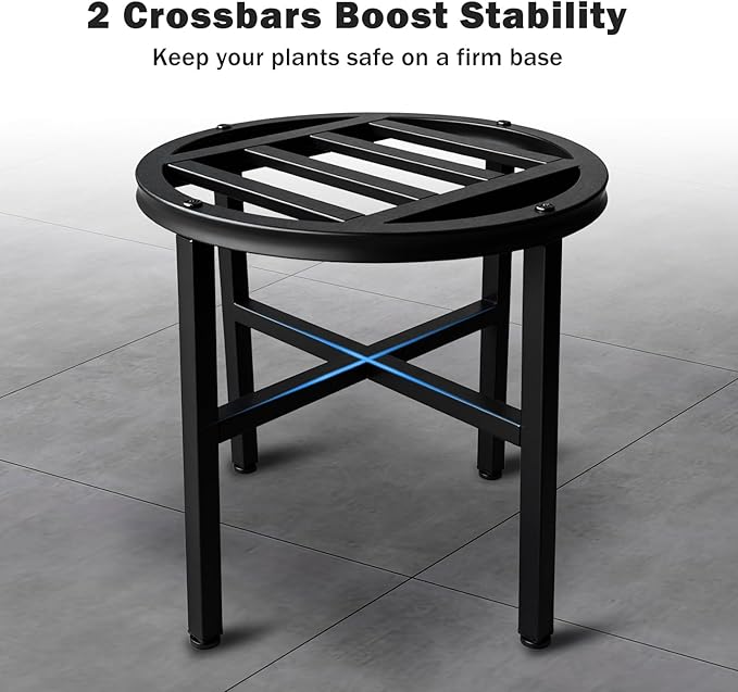 Plant Stand Indoor Outdoor, 13 Inch Round Metal Plant Stands Riser, Heavy Duty - Image 4