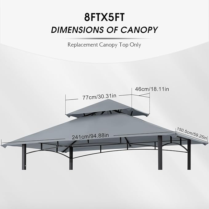 MASTERCANOPY Grill Gazebo Replacement Canopy Top - Image 2