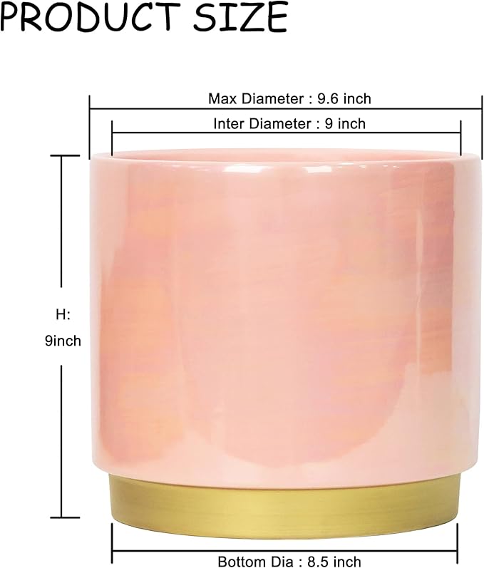 Gepege Pink Indoor Plant Pots for Plants, Large Ceramic Planter - Image 2
