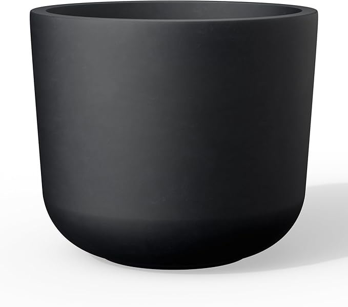 Kante Round Concrete Planter, 11 Inch Dia Classic Style Large Plant Pot by Kante