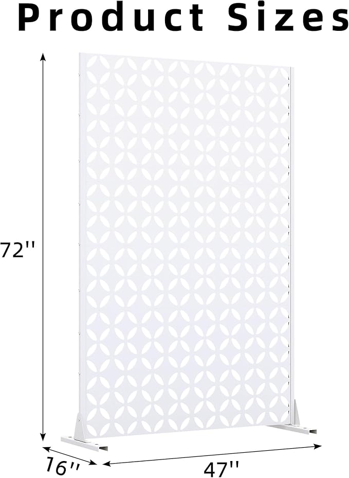 Casaphoria 72" H x 47" W Metal Privacy Screen, Outdoor Freestanding Decorative - Image 7