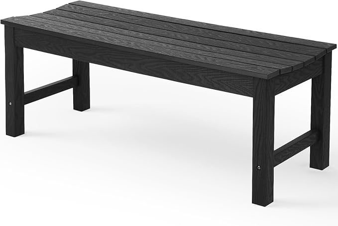 Stoog Outdoor Bench, 2-Person Outdoor Poly Lumber Backless Bench, Weatherproof by Stoog