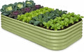 Galvanized Raised Garden Bed 8x4x1.5 ft, Modular Raised Flower Bed by Annoell