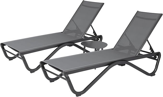 Kozyard Outdoor Chaise Lounge Chair, Full Aluminum Frame, Adjustable Reclining - Image 9