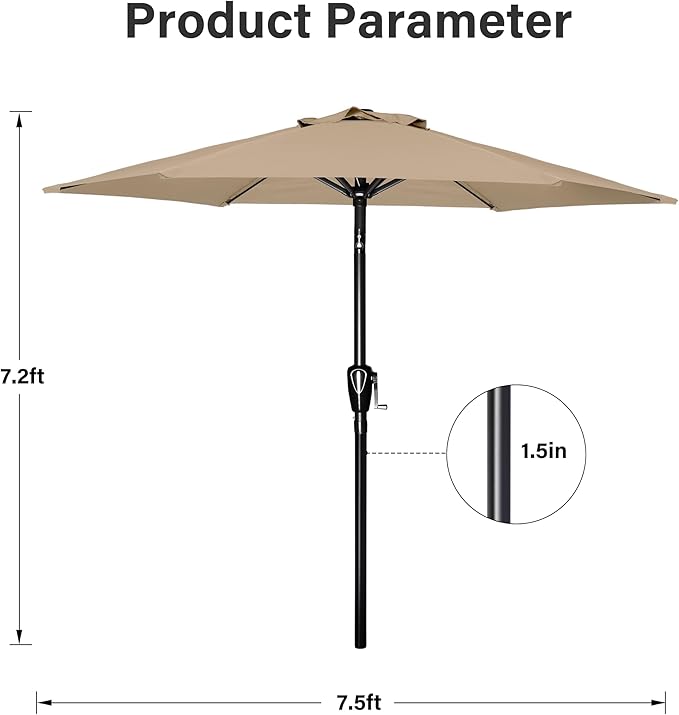 Simple Deluxe 9' Patio Umbrella Outdoor Table Market Yard Umbrella - Image 2