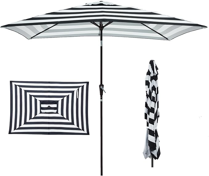 JEAREY 6.5x10 ft Rectangular Patio Umbrellas Rectangle Outdoor Umbrella by JEAREYOutdoorsCollection