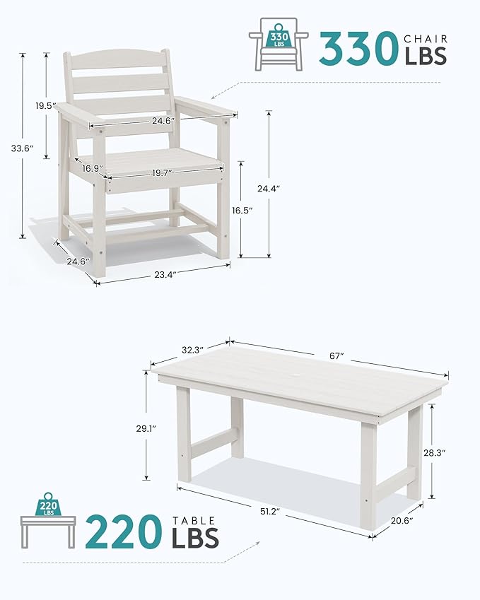 SERWALL HDPE Outdoor Dining Table - Image 4