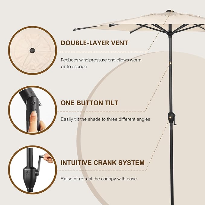 Abba Patio 7.5FT Lyon Outdoor Patio Umbrella Outdoor Table Umbrella - Image 2