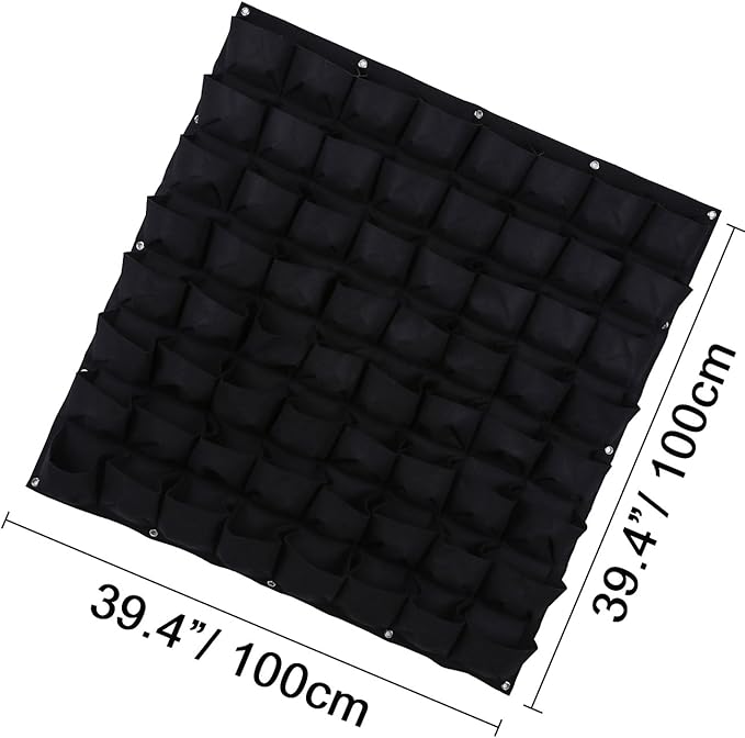 Ogrmar 64 Pockets Vertical Wall Garden Planter Plant Grow Bag - Image 2