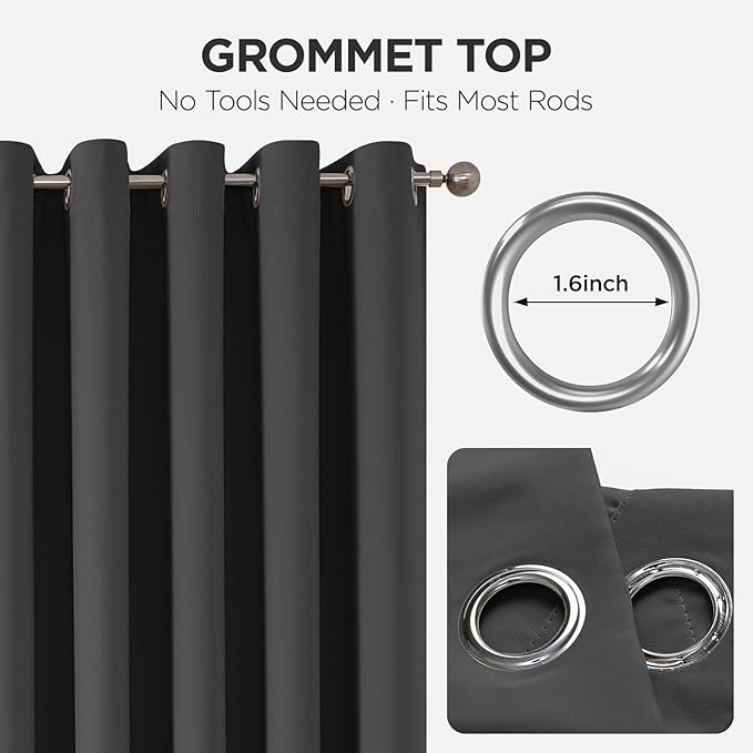Joydeco Blackout Door Curtain for Doorway Privacy 80 Inches Long, Grommet - Image 9