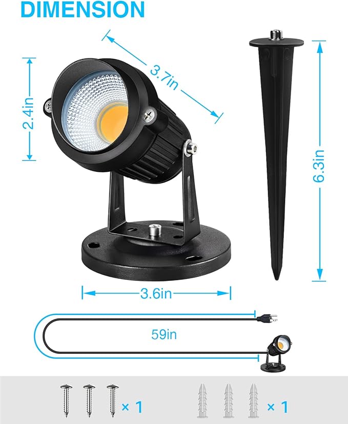 SUNVIE Dusk to Dawn Outdoor Lighting 120V LED Spot Lights Outdoor Landscape - Image 7