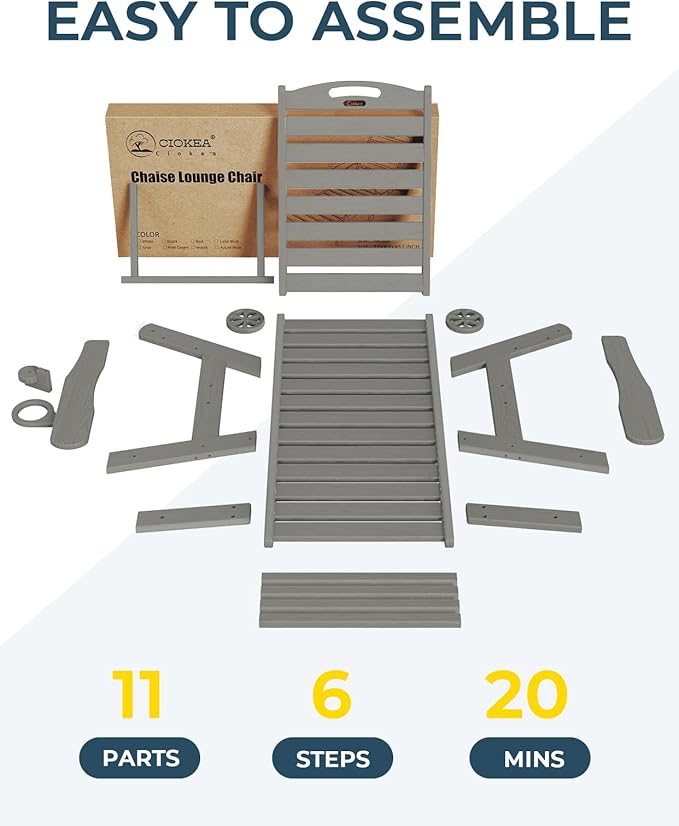 Outdoor Lounge Chair Set of 4, All Weather Patio Chaise Lounge Chairs - Image 7
