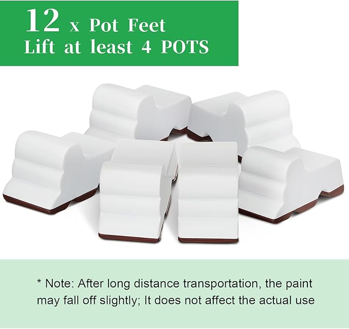 Kigeli 12 Pcs Resin Pot Feet for Outdoor Planters 3 Inch Long 1.5 Inch Tall - Image 6