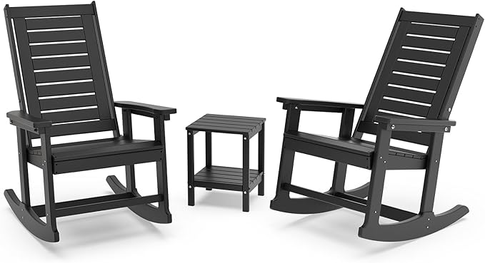 GREENVINES Outdoor Rocking Chair Set | 3-Piece | 2 Rocking Chairs by GreenVines